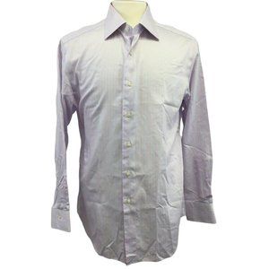 Charles Tyrwhitt Dress Shirt Mens 16 1/2/34 Pink Blue Striped Non Iron Slim Fit